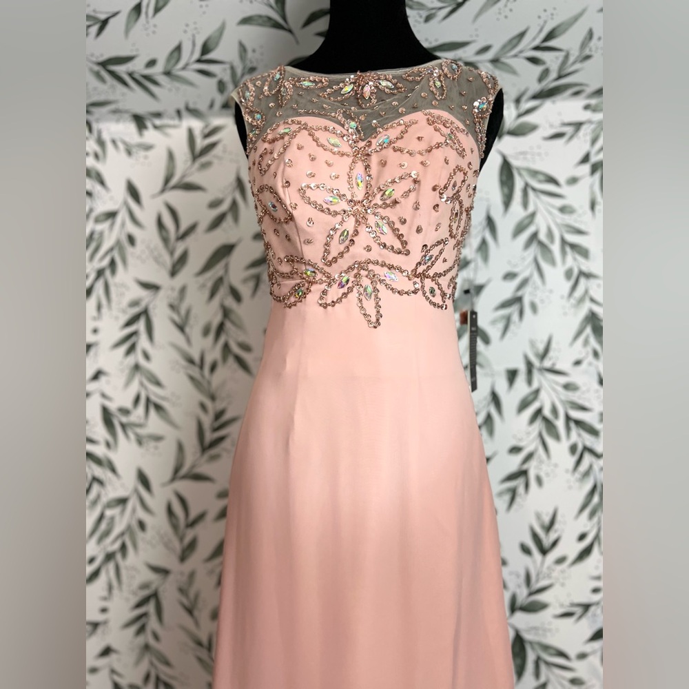 Prom Wedding Maxi Pale Pink Formal Dress Size XS (2) NWT Pageant Ball Gown #9 - Picture 5 of 11